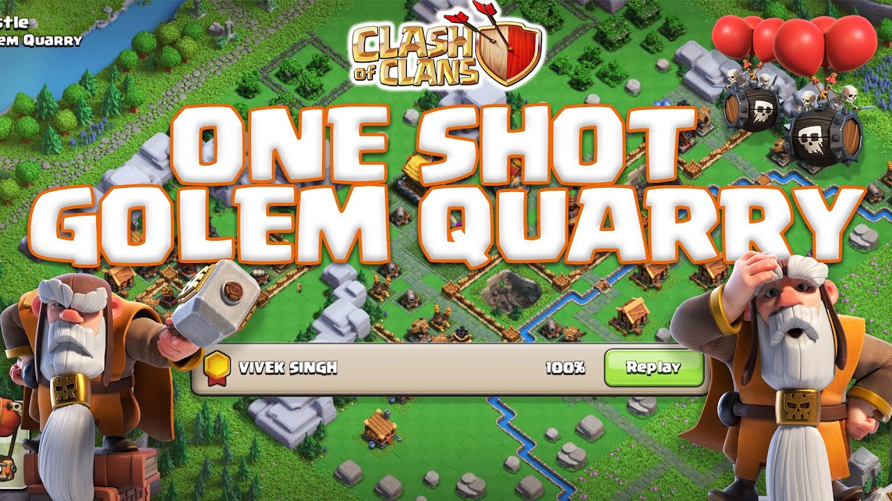 Golem Quarry in One Attack | Clan Capital | Clash with Vivek