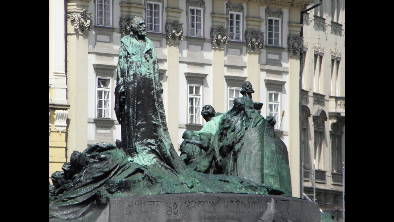 Prague Old Town Square Jan Hus monument