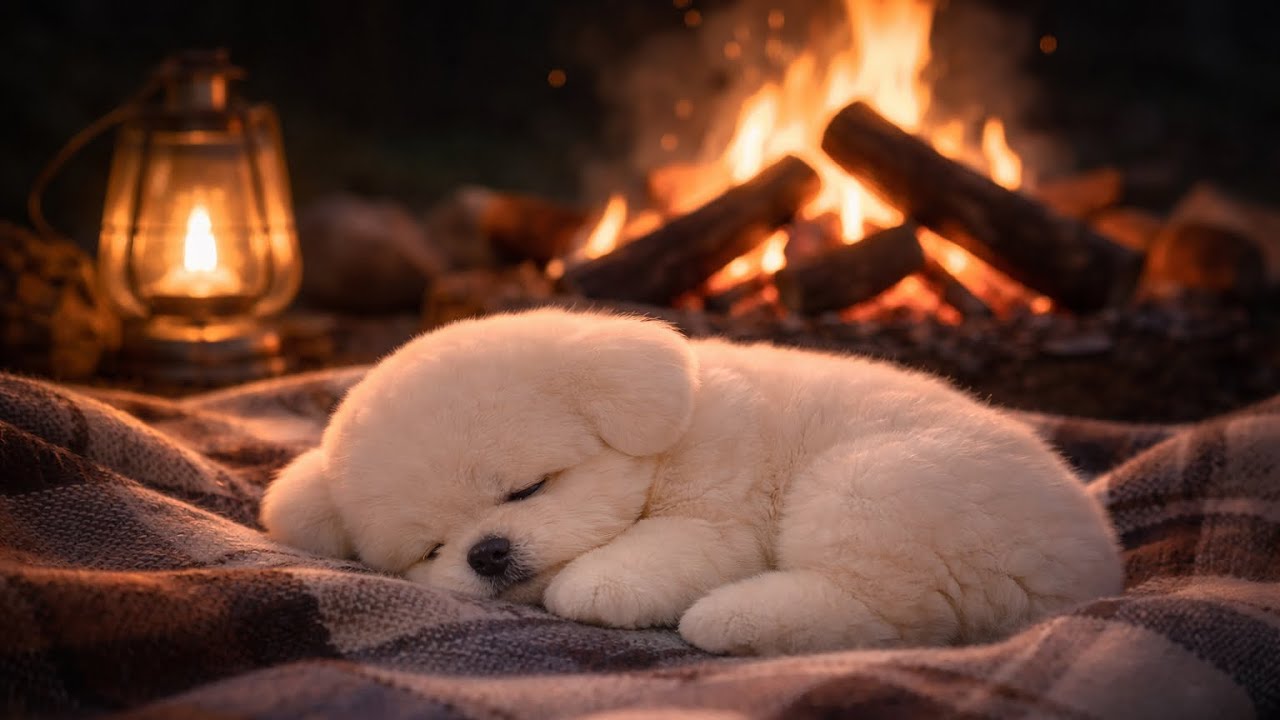 Sleep With Mimi 🐶🔥 | Cozy Fireplace Night for Deep Sleep