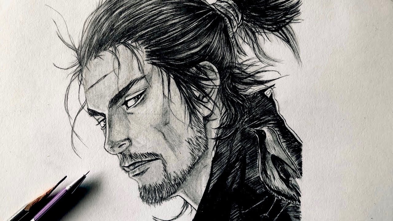How To Draw Musashi Miyamoto From Vagabond Step By Step 