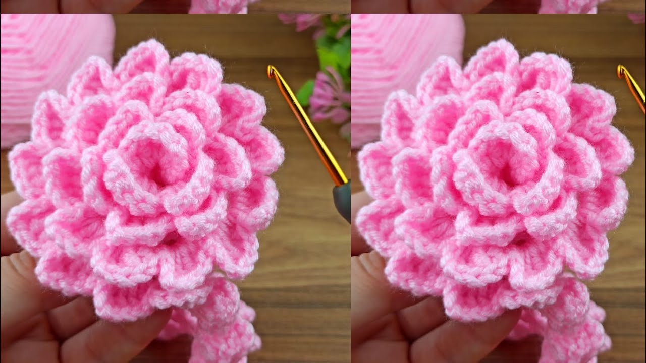 You will love this!! How to make a very easy crocheted miniature rose #crochet #knitting