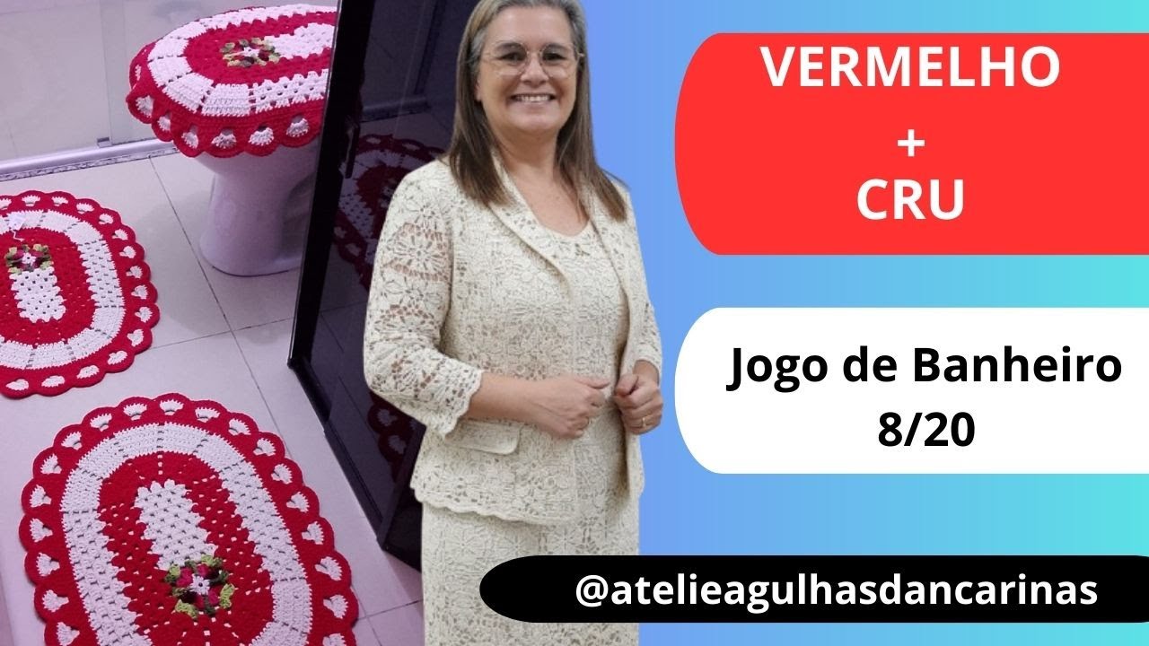 Jogo de Banheiro Vermelho com Cru | Sonho Único 08/20