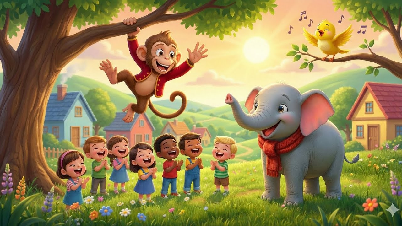 जंगल में आयी सुबह निराली - jungle mein I subah Nirali - Hindi rhymes kids song #junglestory 