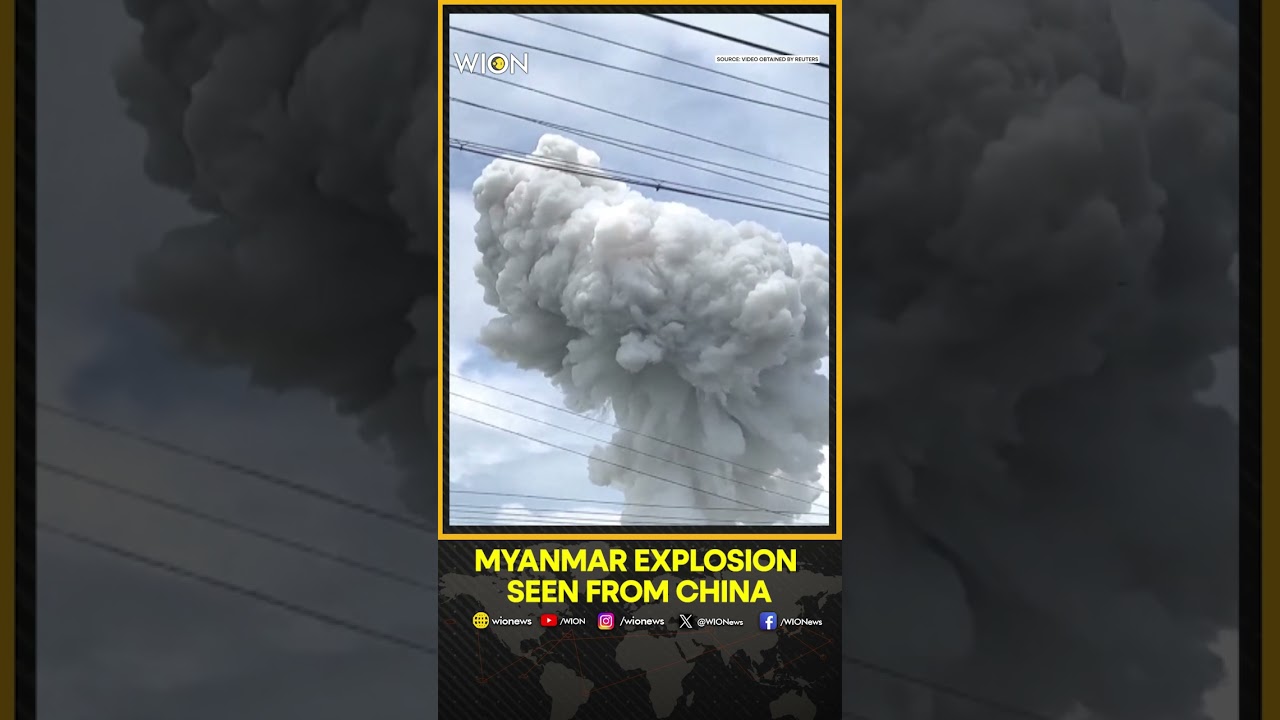 Massive Smoke Plume Seen Over Myanmar Village After Deadly Blast | Filmed From China