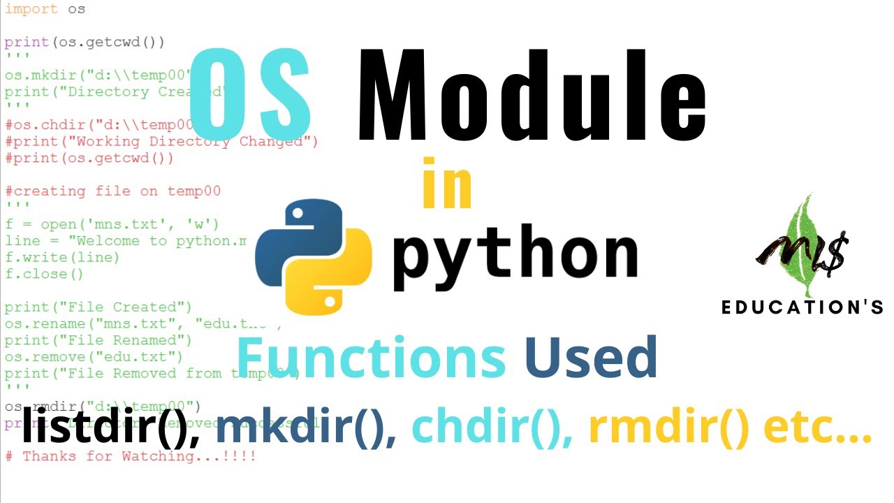 #OSmodule#mkdir#chdir#getcwd#rmdir#rename#remove#listdir#Python3