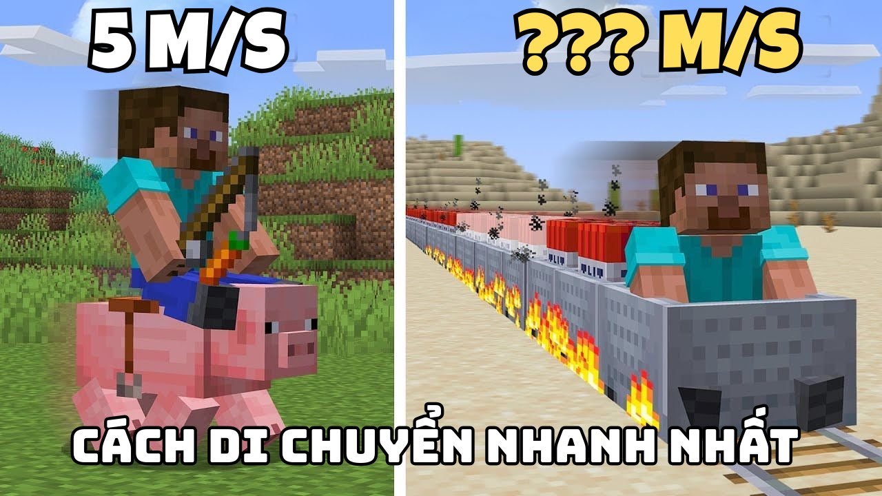 Tôi Đã Thử CÁCH DI CHUYỂN NHANH NHẤT Trong Minecraft