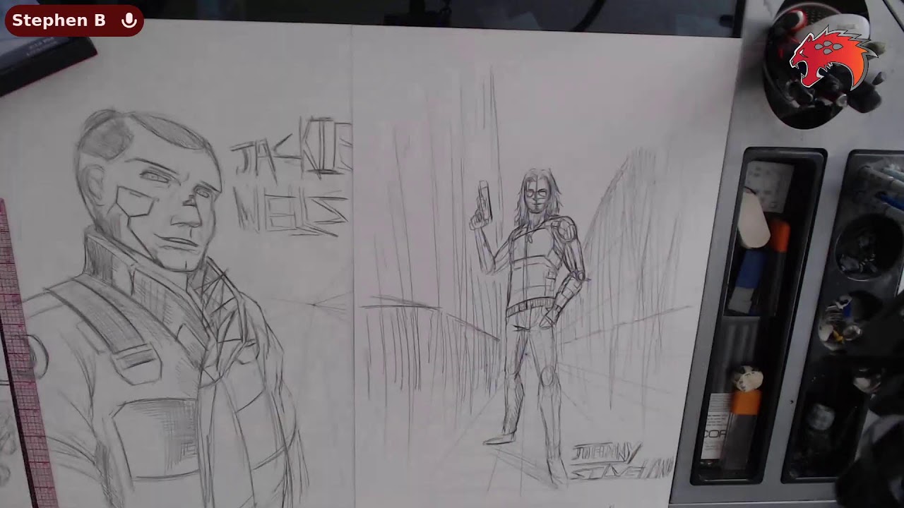 Boldcatstudios standalone  drawstream ep 45 random stuff and drawing cyberpunk 2077 charaters