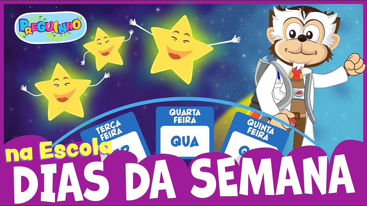 Dias da Semana - Preguinho na Escola - Desenho Infantil Educativo