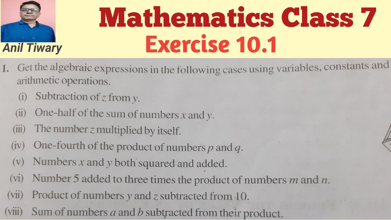 Class 7 Maths/Chapter 10 /Exercise 10.1/Q 1/NCERT/ Algebraic Expressions @TiwaryInstituteofMaths