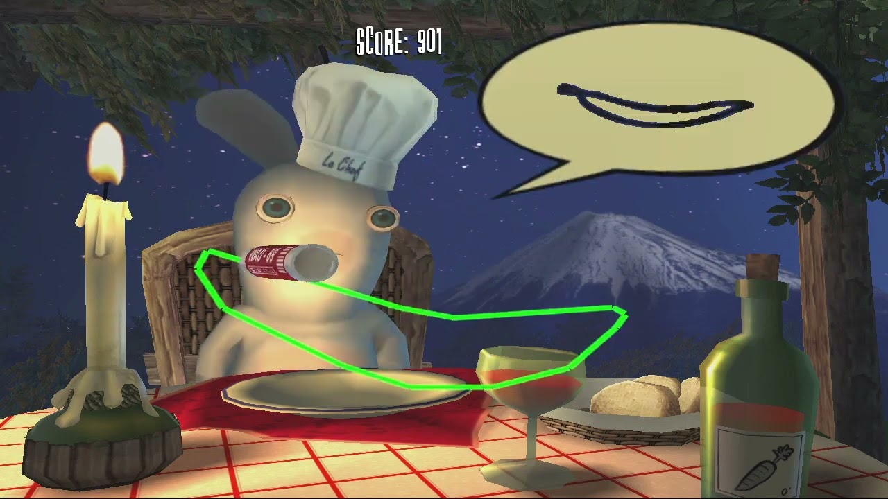 3143 Points - Bunnies Like to Stuff Themselves 1000/1000 - Rayman Raving Rabbids