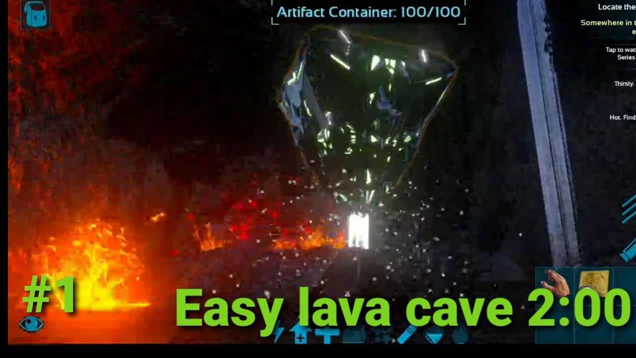 Easy lava cave 2 minute record #ark #arkmobile #arkcave #cave #lava