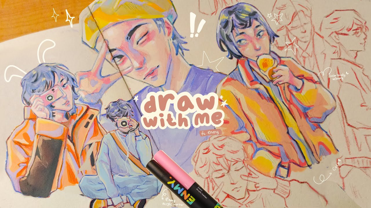 trying out new cheap acrylic marker/Enmy, is it good?? .・☆