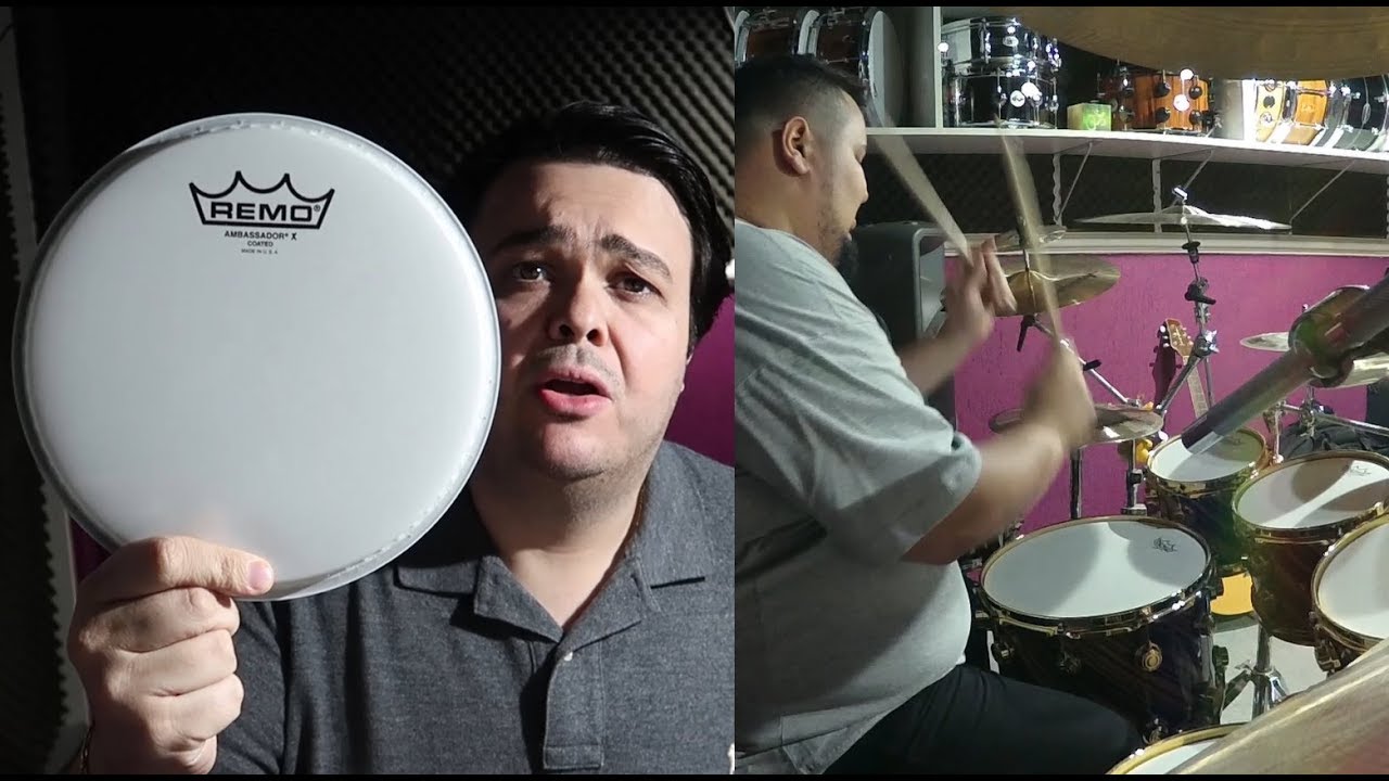 Teste de Peles REMO na DW Collectors Ambassador Vintage e Coated