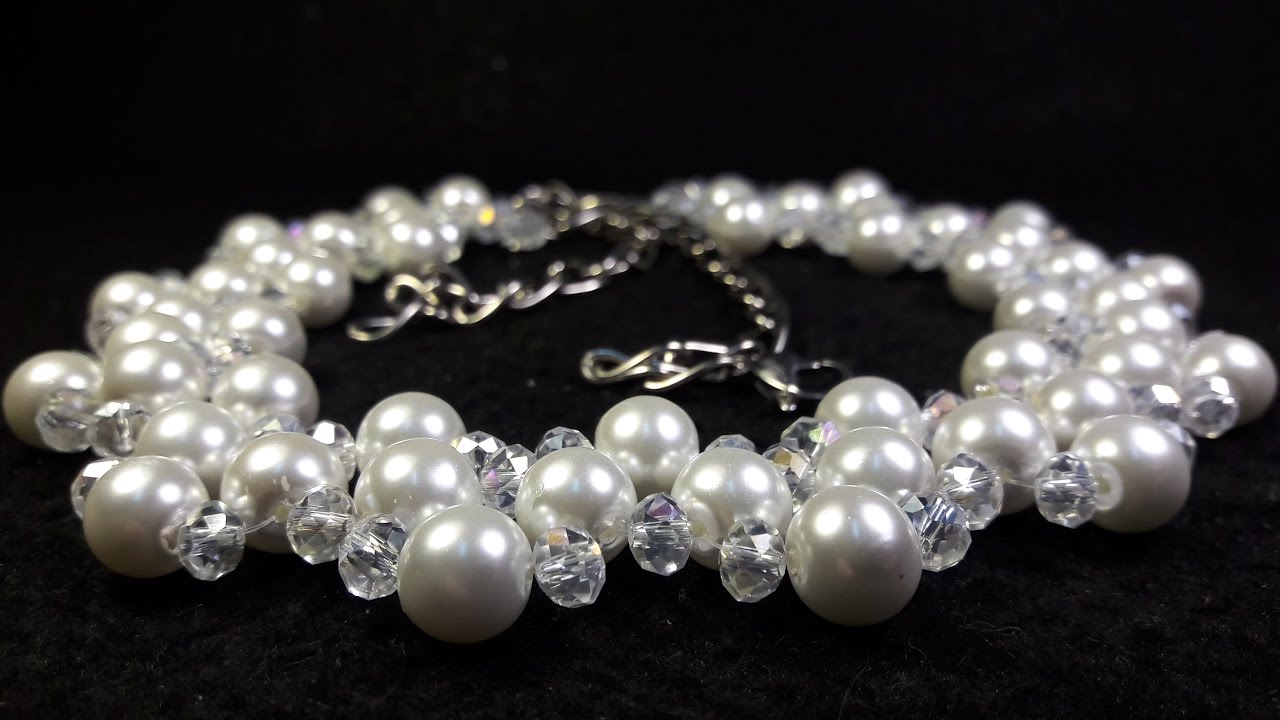 Hermoso y Fácil Collar de Perlas y Cristales...Clase #42!!!