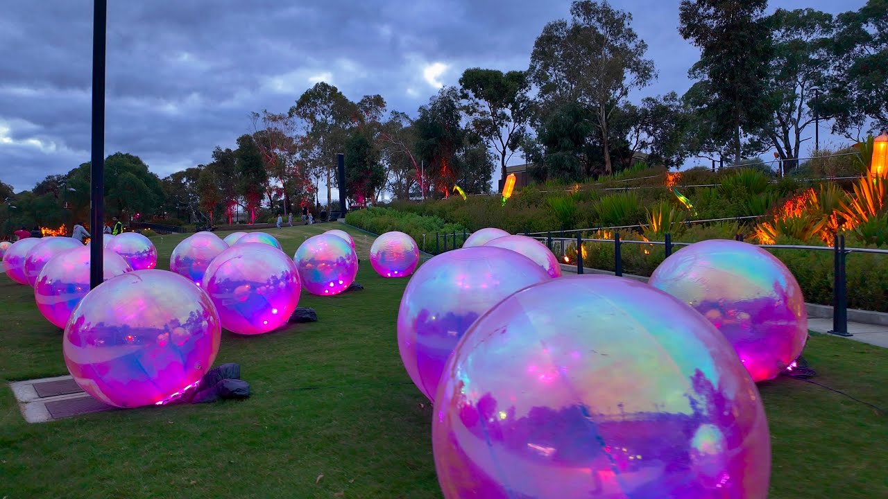 LIT Wyndham Park at Night | Light Display Walkthrough Werribee, Australia • 4K HDR