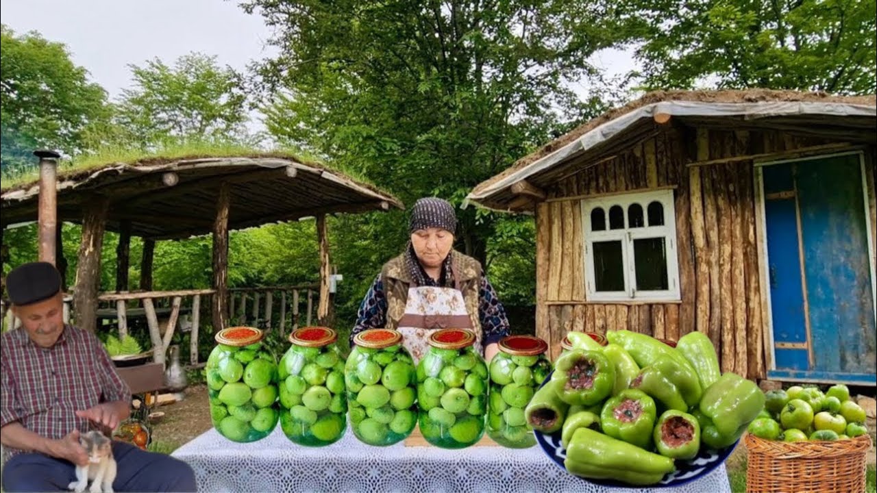 Бабушка засолила зелёные помидоры на зиму — вкус, как в детстве! И Фаршированные перцы 🫑