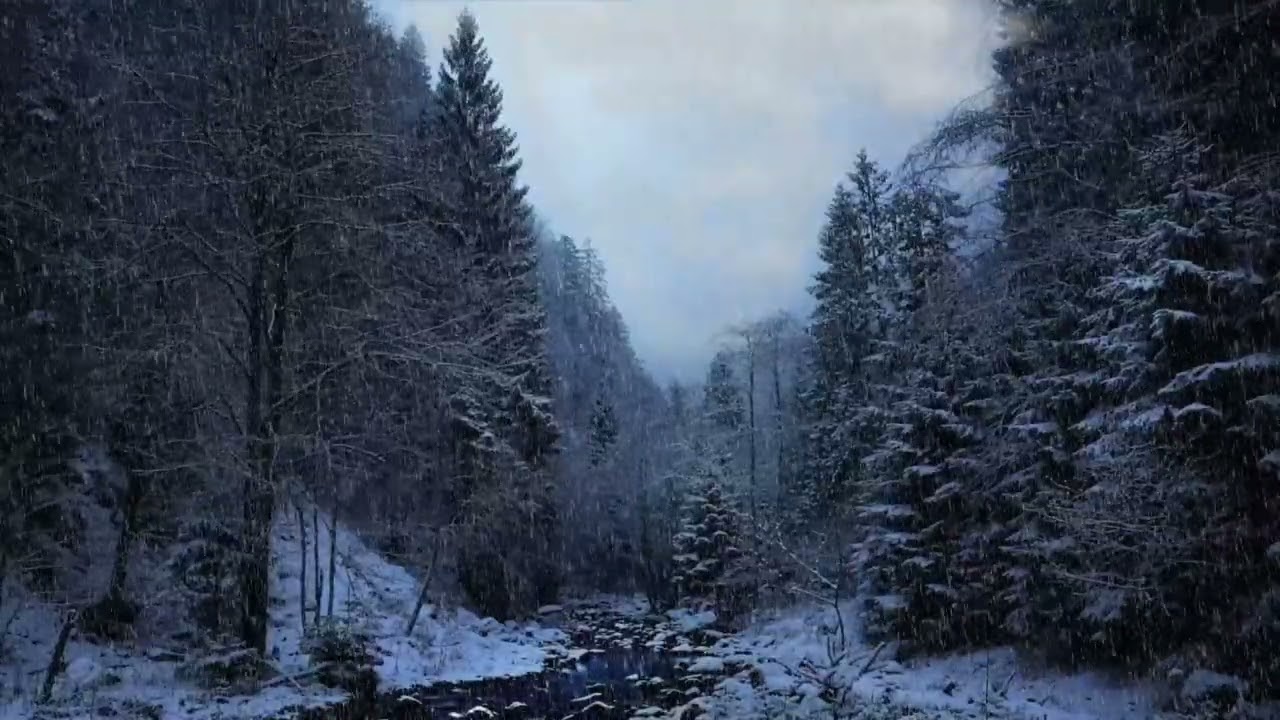 Звук Падающего Снега 2 Часа ❄️ Снег с Лёгкой Музыкой