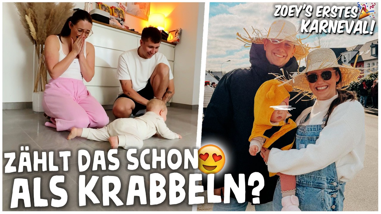 ZÄHLT das als KRABBELN?🥹 + ZOEY ihr ERSTES KARNEVAL!😍 | kobexmone