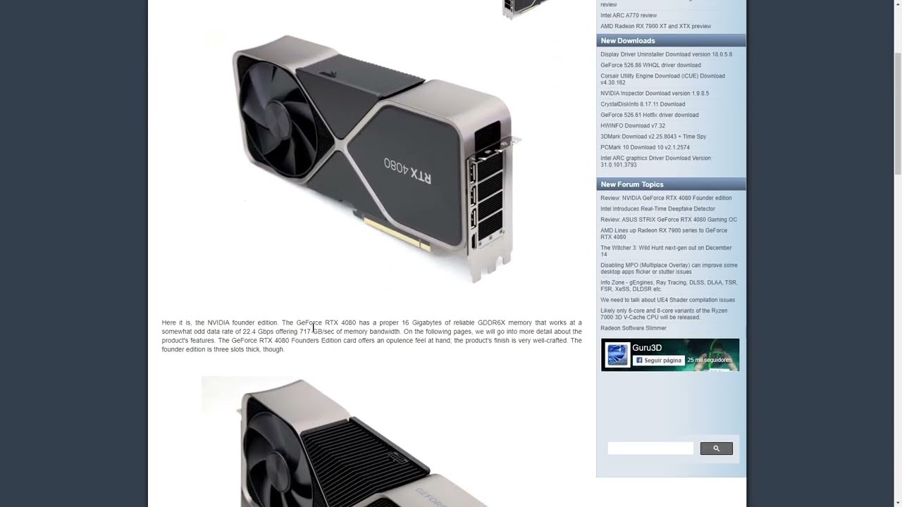 Guru3D Varios test diferentes marcas RTX 4080