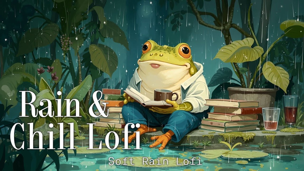 Cozy Rainy Day Lofi Jazz 📚 Атмосфера чтения лягушки ~ Идеально для учебы и отдыха