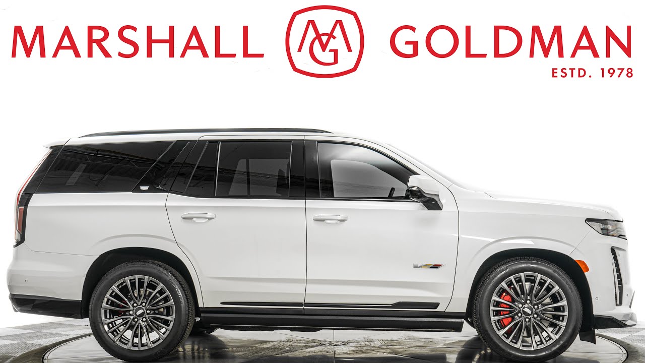 2023 Cadillac Escalade 4WD V-Series in Crystal White Tricoat over Dark Auburn & Jet Black for sale