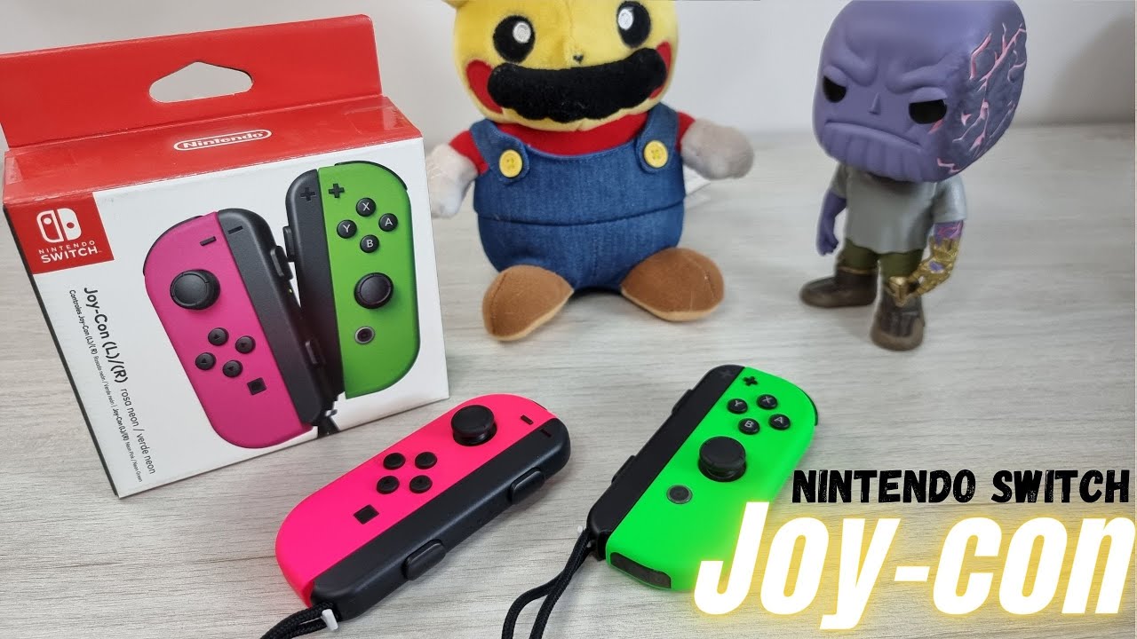 Joy-con Nintendo Switch - Unboxing cores ROSA e VERDE Neon
