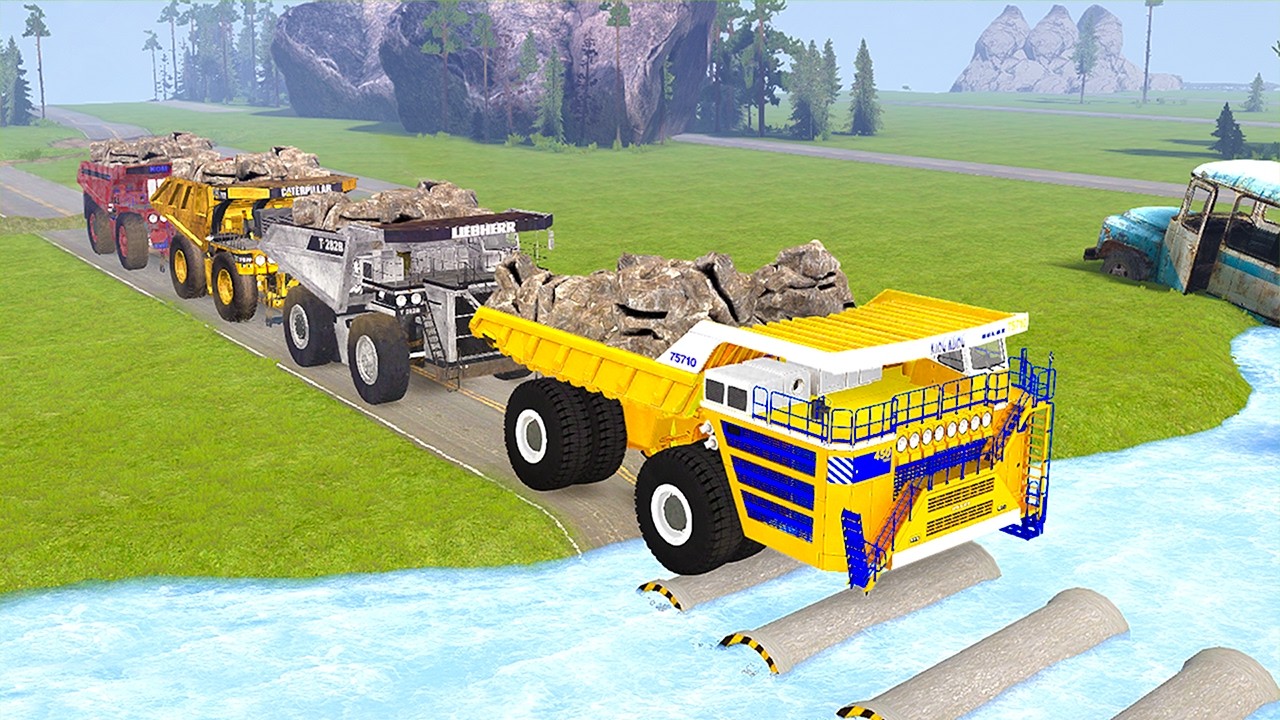 Spintires: Mudrunner Truck vs Extreme Broken Road with Speed Bumps | Game Daily #mudrunner
