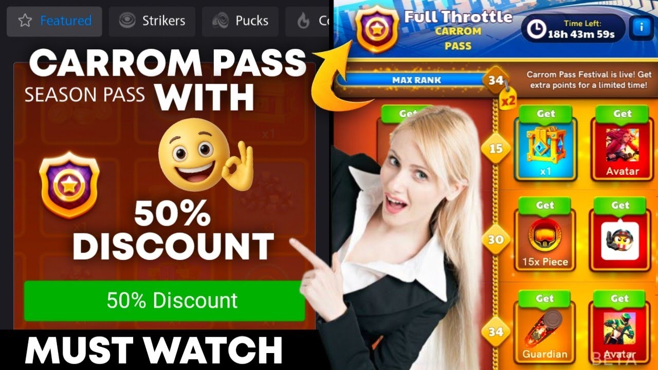 Carrom Pool New Carrom Pass Special Discount💯 Full Throttle Season | Jamot Gaming 