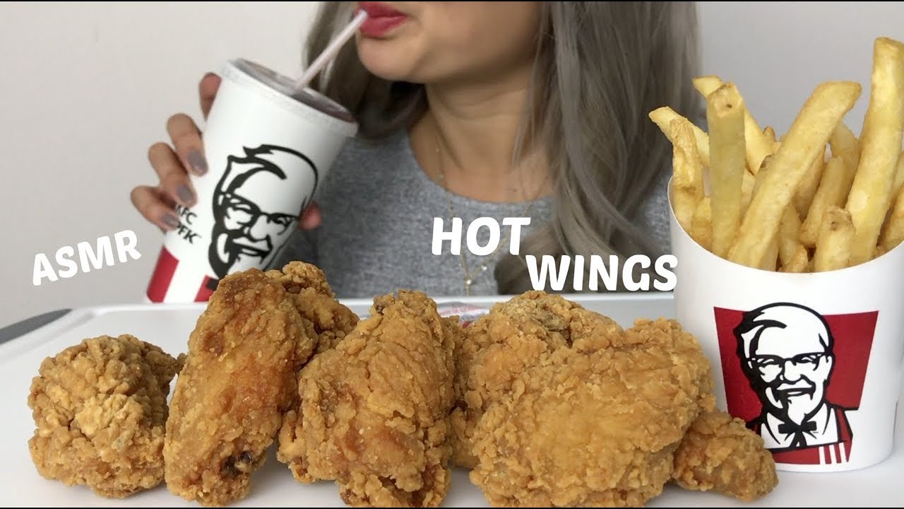 ASMR | CRUNCHY KFC HOT WINGS | Eating Sounds | No Talking | N.E Lets Eat