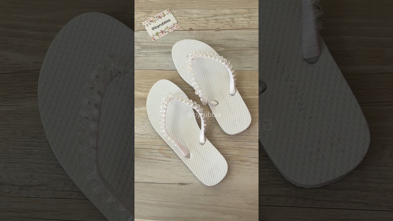 Gave my plain flip flops a little glow-up with ribbon and beads #diy #flipflops #tutorial #fashion
