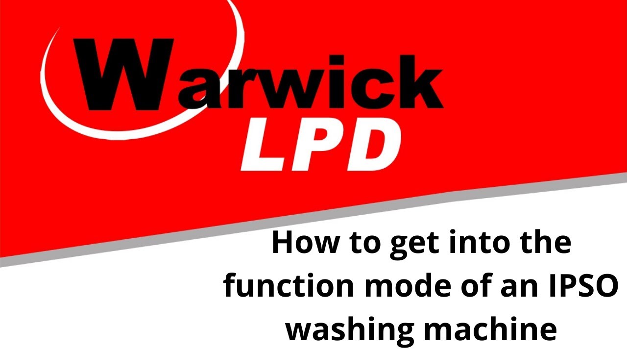 How to get in to the Function Mode of an IPSO Washing Machine