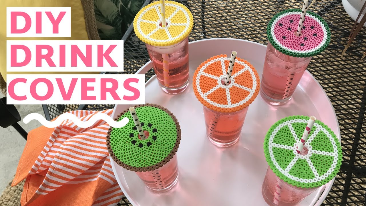 DIY Fuse Bead Drink Covers + Coasters | Perler Bead Ideas