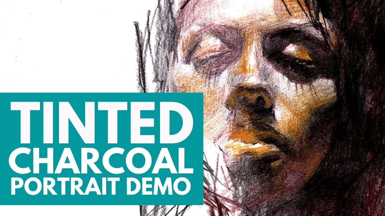 Tinted Charcoal Portrait Demo Time-lapse
