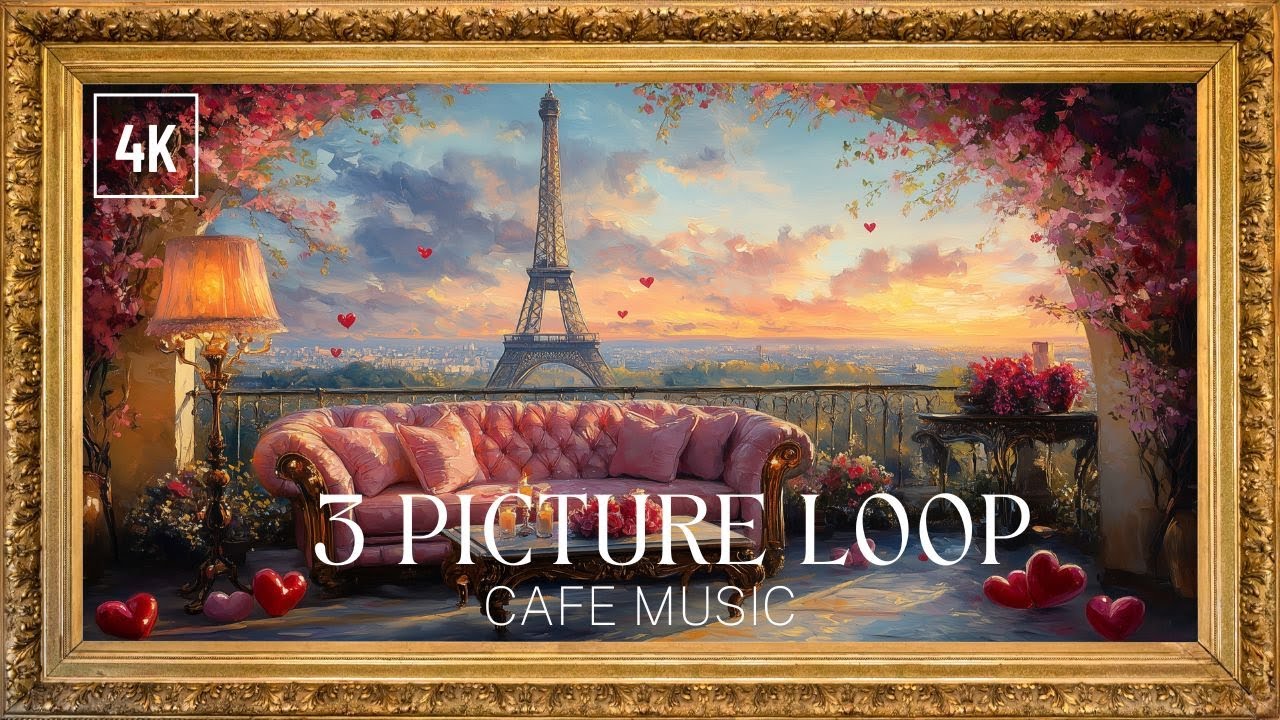 Love Story in Paris: The Eiffel Tower Valentine&rsquo;s Day frame tv art 4k with music