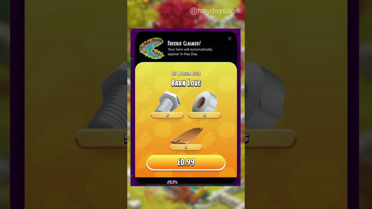 HAY DAY FREEBIE EVENT DAY 6! 💦 02/10 #hayday #haydaygameplay #haydaysage #haydayfreebies #haydayfree