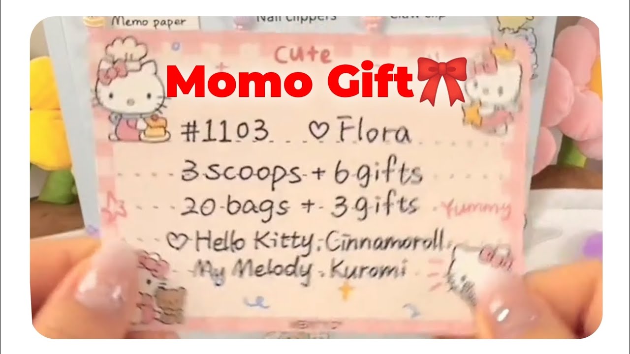 Flora✨ 3 scoop order packing🎉Momo Gift🎀 #hellokitty #cinnamoroll #momogiftstore
