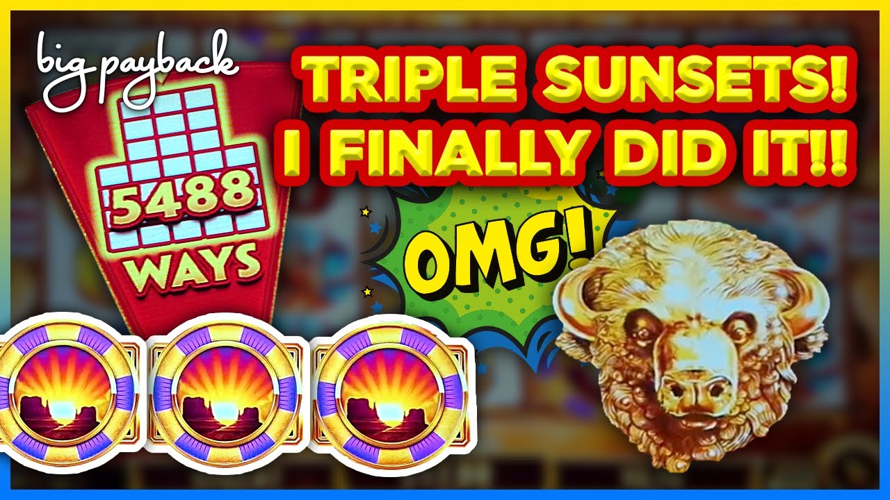 OMG! Triple Sunsets → HUGE WIN!! Buffalo Gold Wheels of Reward - HOT NEW SLOT!!!