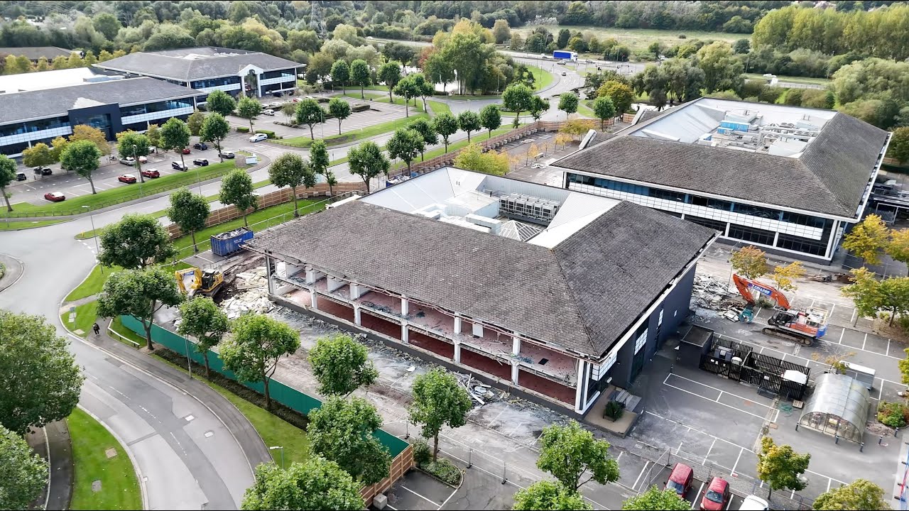 October 2024 - Watchmoor Park Camberley Demolition, 1st video following demolition of the offices