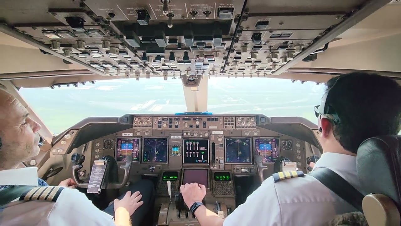 BOEING 747-400.  Approach, landing.  Taxi. Shutdown.    All checklists and SOP .