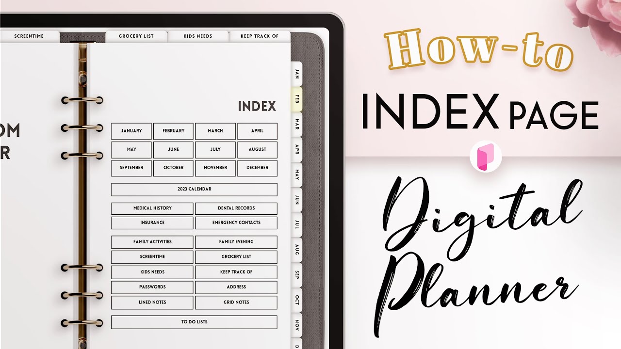 How to make an Index Page for Digital Planners