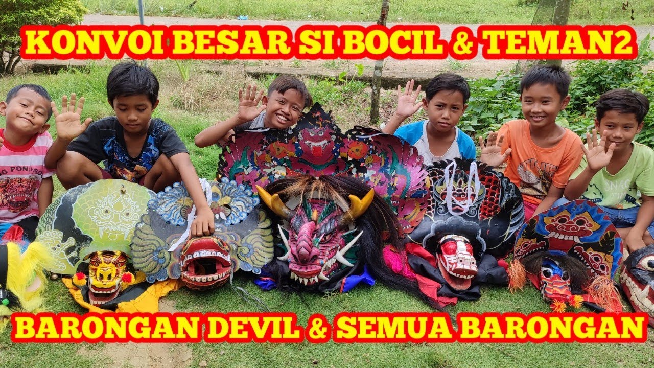 SI BOCIL Konvoi besar barongan devil & semua barongan ikut konvoi keliling kampung. || Jaranan desa