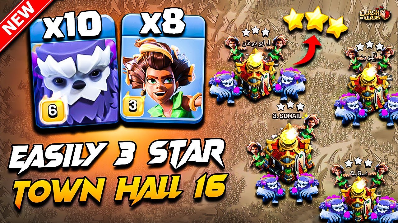 TH16 ROOT RIDER YETI Attack in (Clash Of Clans) | Best Th16 Attack Strategy With (ROOT RIDER & YETI)