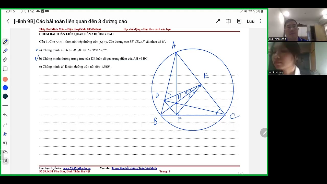 [Luyện thi vào lớp 10] Chùm các bài toán liên quan 3 đường cao trong tam giác - thầy Bùi Minh Mẫn.