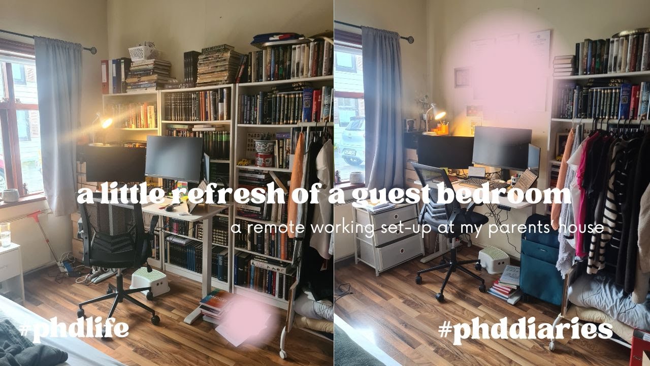 A little refresh of a guest bedroom - a remote working set-up at my parents' house - low budget