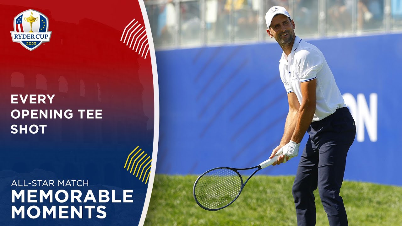 Novak Djokovic, Carlos Sainz, Gareth Bale and Kathryn Newton's Opening All-Star Match Tee Shots