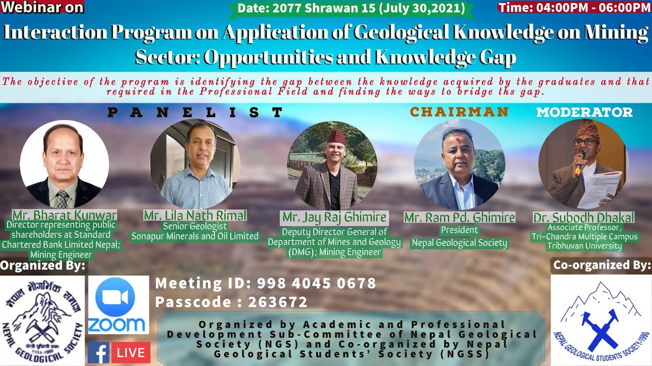 Application of Geological Knowledge on Mining Sector @NGSS1990 Webinar Series, NGS