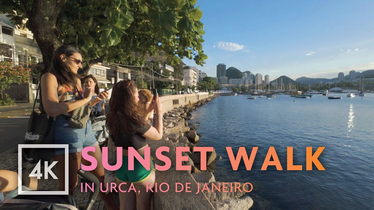 🇧🇷 Sunset Walk in Urca, Rio de Janeiro, Brazil | Relaxing 4K Walking Tour