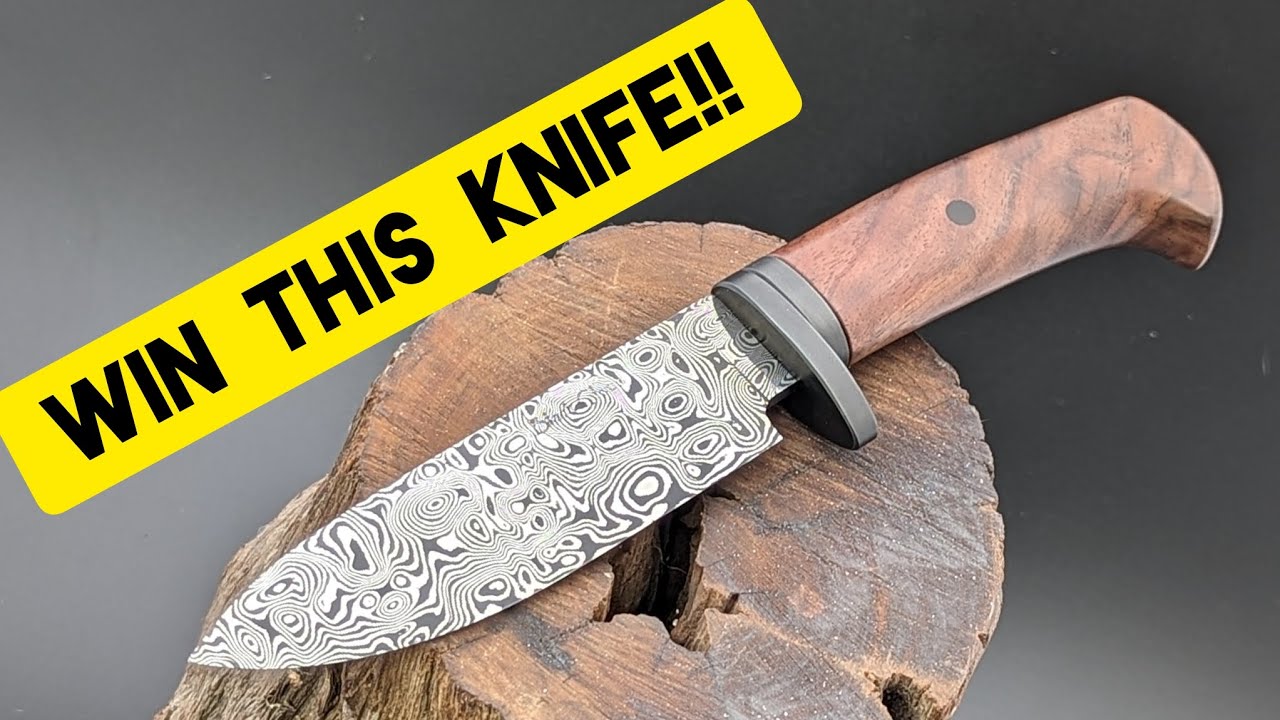 Making A Raindrop Damascus knife and giving it away!!