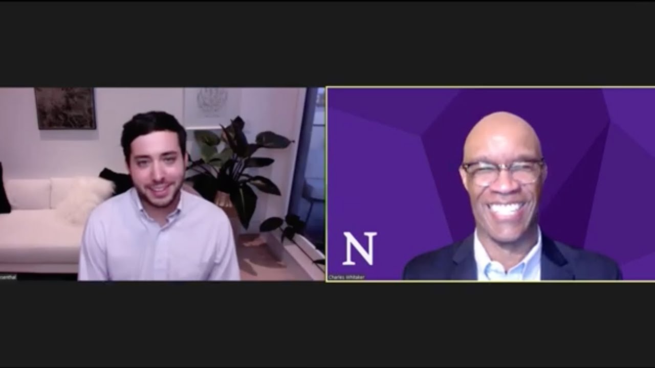 Medill Dean Charles Whitaker with Pulitzer Prize-Winning Alum Brian Rosenthal of The New York Times