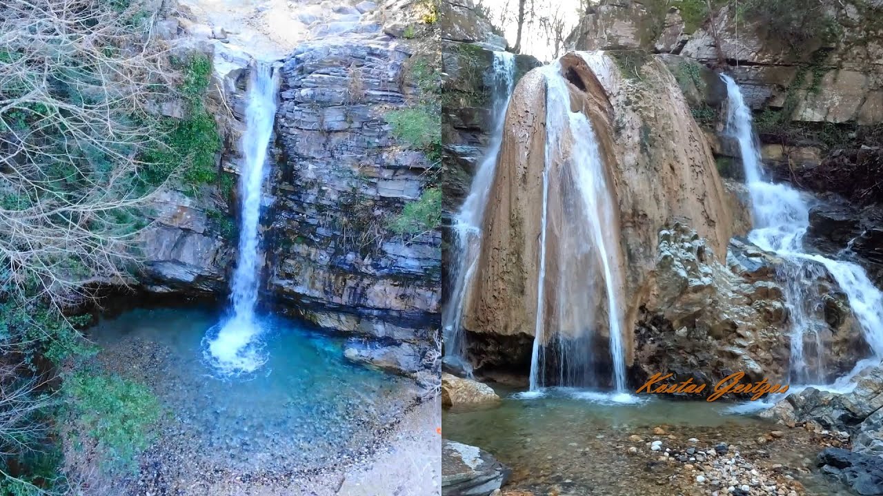 ΚΑΤΑΡΡΑΚΤΕΣ ΒΑΡΒΑΡΑΣ (ΚΗΠΟΥΡΙΣΤΡΑΣ) ΧΑΛΚΙΔΙΚΗ (DRONE). VARVARA FALLS AERIAL VIEW, CHALKIDIKI, GREECE